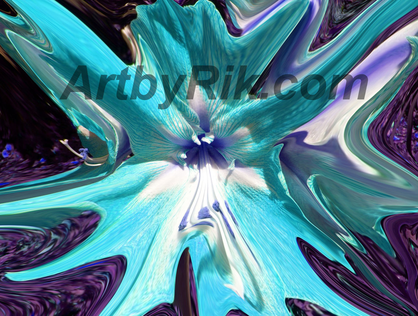 Blue Psycodelic Flower